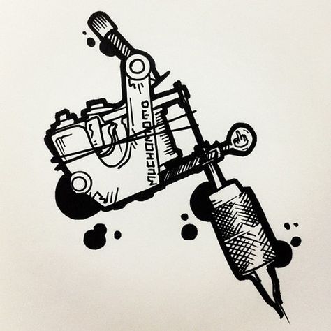 Coil Machine Tattoo Design, Self Made Tattoo, Tattoo Machine Drawing, Tattoo Machine Art, Tattoo Machine Design, Coil Machine, Dragon Tattoo Drawing, Persian Tattoo, Coil Tattoo Machine