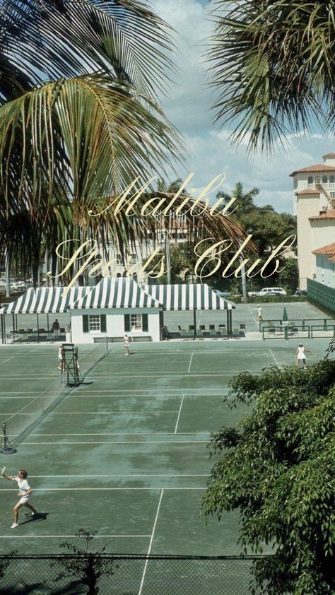 Old Money Logo, Tropical Backdrop, Country Club Aesthetic, Tennis Aesthetic, Health Retreat, Tennis Life, Clubbing Aesthetic, Vintage Tennis, Sports Club