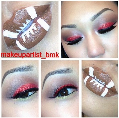 Football Game Day Makeup Football, Football Makeup Ideas, Football Game Makeup, Football Makeup, Mexico Soccer, Football Decorations, Soccer Game, High School Football, Makeup Game