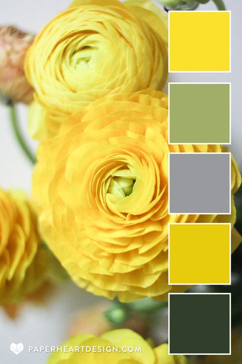 Pantone Sunflower, Pantone Colors Yellow, Yellow Colour Pantone, Pantone Color Of The Year 2022, Yellow Orange Pantone, Color Schemes Colour Palettes, Beautiful Color Combinations, Paper Heart, Design Seeds