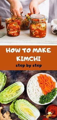 Fermented Vegetables Recipes, Make Kimchi, Korean Kimchi, Fermented Veggies, Kimchi Recipe, Fermentation Recipes, Fermented Vegetables, Think Food, Pickling Recipes