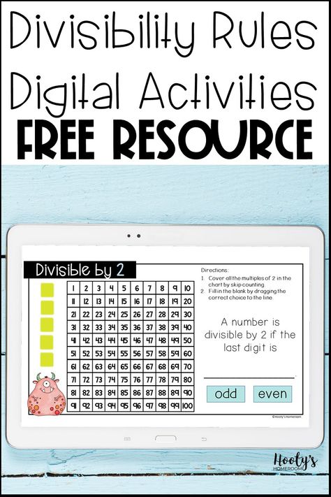 Learning divisibility rules increases students' understanding of numbers and improves their ability in division, simplifying fractions, and prime factorization. Increase your students' engagement by providing them with fun, interactive digital activities that utilize Google apps. Give these free divisibility rules activities a try and see how easy it is to go digital. Divisibility Rules Activities, Divisibility Rules, Third Grade Math Activities, Math Review Activities, Division Activities, Prime Factorization, Simplifying Fractions, Math Test Prep, Whole Brain Teaching