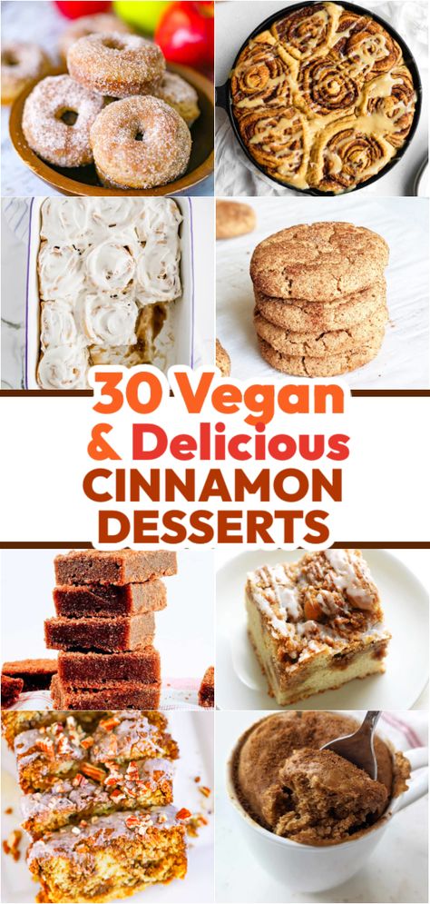 30 Vegan Cinnamon Desserts Guaranteed to be a Hit! Are you a fan of warm, comforting desserts but also practice a vegan lifestyle? Look no further than these traditional cinnamon dessert recipes we love like cinnamon rolls, cinnamon coffee cake, and snickerdoodle cookies and bars, but with a vegan twist! Vegan Cinnamon Cake, Cinnamon Dessert Recipes, Vegan Budget, Cookies And Bars, Homemade Coffee Cake, Cinnamon Desserts, Vegan Party Food, Vegan Brownies, Cinnamon Coffee Cake