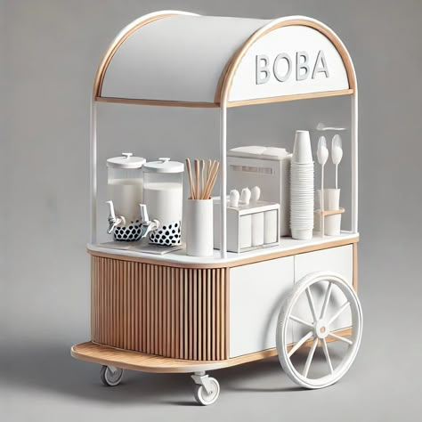 Soooo, we're been working on some concepts for a BOBA cart 👀👀👀 STAY TUNED. Boba Cart, Coffee Cart Ideas, Wedding Cart, Cookie Store, Farmers Market Booth, Outdoor Restaurant Design, Cart Ideas, Coffee Cart, Mug Display