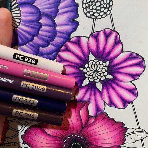 🌷 #colouralong #colourwithme #johannabasford #adultcoloringbook #colouringbook #relax #colour #colouring #adultcoloringbook… Coloring Combinations, Prismacolor Combos, Colored Pencil Art Projects, Colouring Ideas, Joanna Basford Coloring, Blending Colored Pencils, Pencil Techniques, Prismacolor Art, Colored Pencil Tutorial