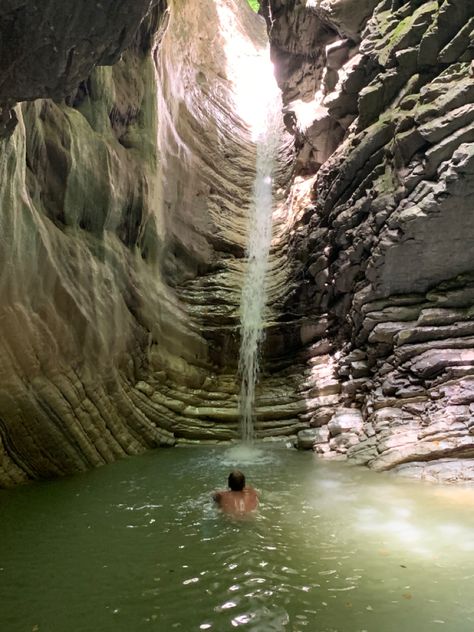 a man, waterfall, mountains, sochi, russia Sochi Russia, Famous Places, Sochi, See It, A Man, Bucket List, Tourism, Russia, Around The Worlds