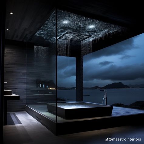 Dark Luxury House, Dark Modern House, Dark Modern, Dark House, Luxury House Interior Design, Dark Home, Dream House Rooms, Bathroom Design Luxury, Home Building Design