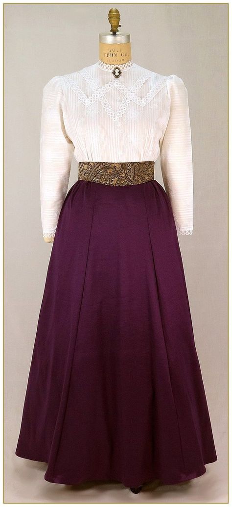 Edwardian Ladies Clothing – 1900, 1910s, Titanic Era image 0 image 1 Victorian Violet Taffeta Skirt $65.00 AT vintagedancer.com 1910s Fashion Women, Edwardian Skirt, 1900 Fashion, Inspired Clothes, 1900s Fashion, 1910s Fashion, Taffeta Skirt, 20th Century Fashion, Edwardian Dress