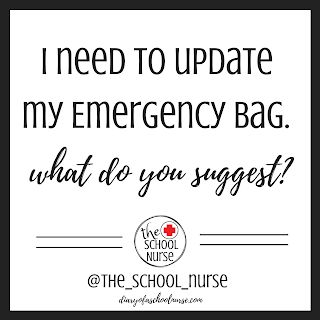 School Nurse Must Haves, School Nurse Emergency Bag, School Nurse Printables Free, Emergency Bag For School, School Nurse Office Decorations Ideas, School Nurse Office Set Up, When To See The School Nurse, School Nurse Printables, What’s In My Nurse Work Bag