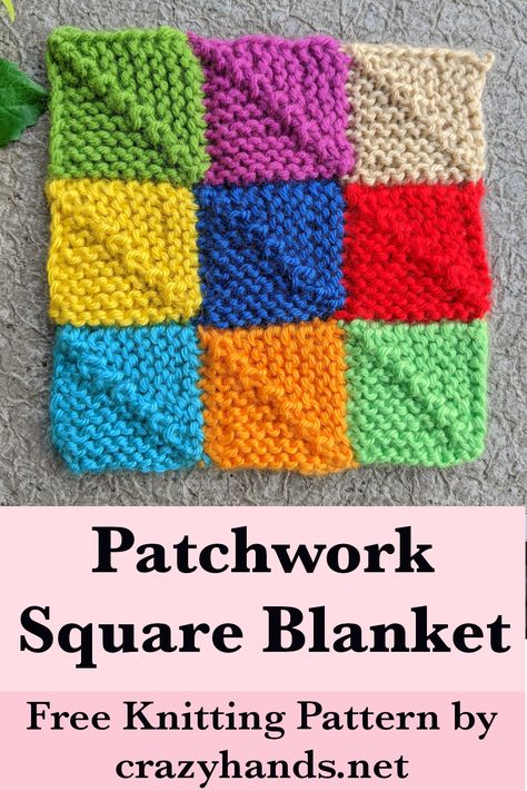 Create a cozy, vibrant masterpiece with this patchwork square blanket knitting pattern! Perfect for using up yarn scraps or mixing colors, this design is fun, customizable, and beginner-friendly. A beautiful and warm addition to your home decor!  #knitpatchwork #knitblanket #knitsquare #knitdecor #knittingpattern #knitpattern #knitting #knit #howtoknit Knitting Patterns Squares, Knit Afghan Squares Patterns Free, Knitted Afghan Squares Patterns Free, Knitting Blanket Squares, Patchwork Knitted Blanket Squares, Checkerboard Knitting Pattern, Knitting Squares Pattern Free Easy, Knitted Patchwork Blanket Pattern Free, Knitting Squares Pattern Free