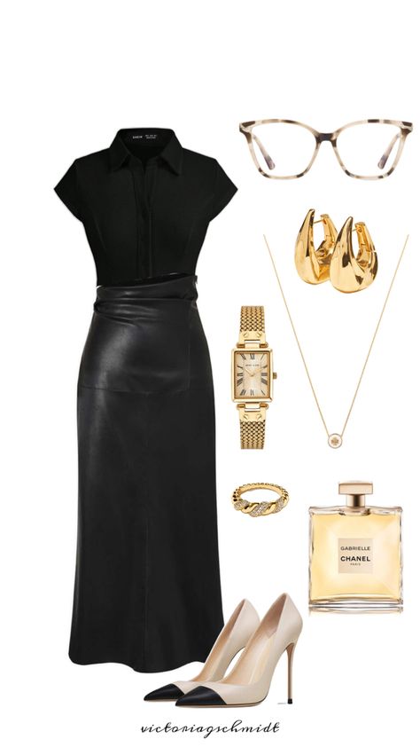 #officesiren #toryburch #leatherskirt #chanel Look Formal, Modest Dresses Casual, Corporate Outfits, Elegante Casual, Classy Work Outfits, Fashionista Clothes, Looks Chic, Mode Inspo, Fancy Outfits