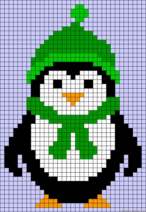 Winter penguin perler bead pattern - I think this would make a cute quilt or pillow. Penguin Perler Bead Patterns, Baby Cross Stitch Patterns Free, Hama Disney, Christmas Perler Beads, Winter Penguin, Beads Patterns, Hama Beads Patterns, Pola Kristik, Iron Beads