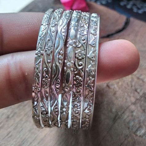 Beautiful silver bangles, simple set bangle Stacking Bangles, Glamorous Jewelry, The Bangles, Sterling Silver Bangle, Handmade Bangles, Dope Jewelry, Stacked Bangles, Funky Jewelry, Jewelry Lookbook