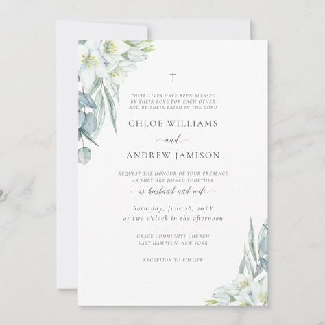 Christian Engagement Invitation Cards, Scrapbook For Best Friend, Christian Wedding Invitation, Christian Wedding Cards, Christian Wedding Invitations, Engagement Invitation Cards, Classic Serif Fonts, Tiny White Flowers, Handwritten Calligraphy