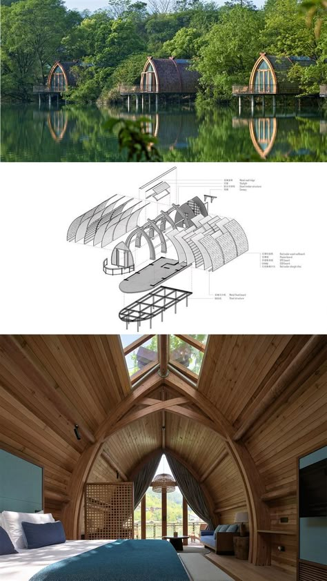 Best Sustainable travel Design Hotel Room, Arched Cabin, Wooden Cabin, Resort Architecture, Design Institute, Resort Design, New Century, A Frame House, Design Hotel