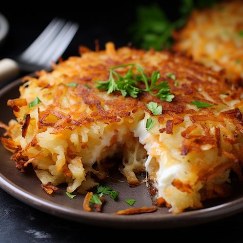 Stuffed Hashbrowns Recipe, Crispy Cheesy Hashbrowns, Hashbrown Cakes, Pampoen Koekies, Cordon Bleu Casserole, Ham And Swiss, Cheesy Hashbrowns, Chicken Cordon Bleu Casserole, Crispy Hashbrowns