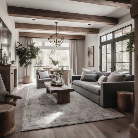 How to Create a Stunning Grey Modern Farmhouse Living Room • 333+ Images • [ArtFacade]