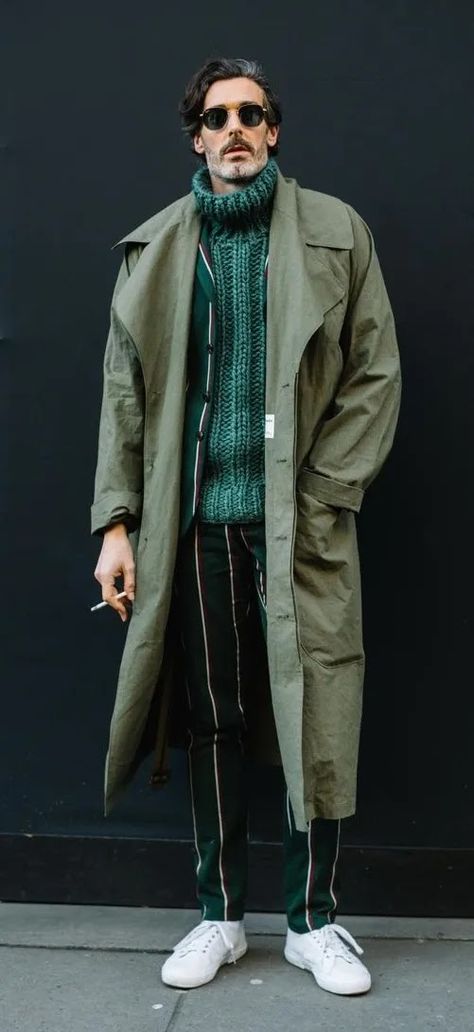 Green is eye catchy and vibrant color. Also green has its different shades and those shades have their own different shades. Green Monochrome Outfit, Trash Clothes, Green Monochrome, Mens Fashion Winter, Mens Fashion Ideas, Stylish Mens Fashion, Mens Fashion Smart, Monochrome Outfit, Mens Fashion Inspiration