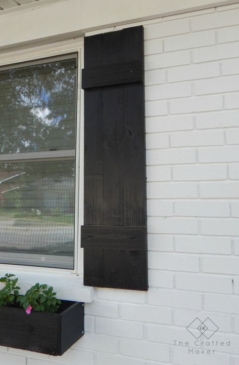 Give the exterior of your home an upgrade with these simple DIY shutters. They take very little time to make and will add curb appeal to your home. Simple Diy Home Improvement, Shutters Diy, Garden Landscaping Backyard, Outdoor Shutters, Diy Exterior, Exterior Window, Diy Shutters, Diy Home Improvements, House Trim