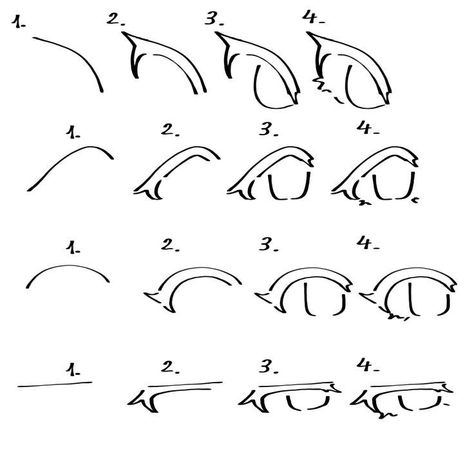 Facial Details Drawing, Eyes Drawing Shapes, Relaxed Eyes Drawing, Chibi 3/4 View, How To Draw Moe Eyes, Pointing At Camera Reference Drawing, Douyin Eyes Drawing, Face Drawing Smiling, Easy Drawing Tips