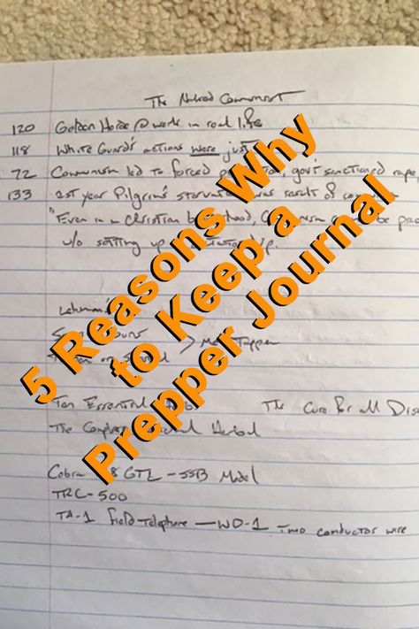 Do you keep a prepper journal? I do, and it has helped me in many ways. It helps that I am a natural note taker. It comes easy to me. I virtually always have at least one small notebook on my person in which I keep records, reminders, observations, to-do lists, and the like. It helps me to process information, to ensure that I am doing what I need to be doing, staying on track, and to give me fodder for future projects. #prepping #prepper #journal Survival Journal, Prepper Notebook, How To Prepare For Emergencies, Prep For Emp, Hurrican Prepared List, Small Notebook, What I Need, Survival Prepping, Survival Tips