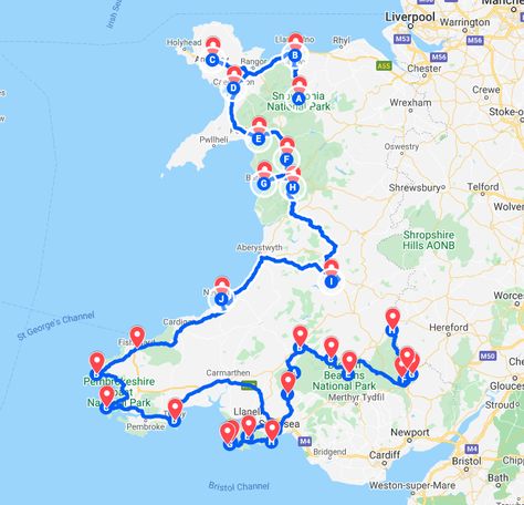 Wales Road Trip - A Stunning Route & Itinerary | The Gap Decaders Uk Road Trip Map, Uk Road Trip Itinerary, Wales Road Trip, Wales Vacation, Uk Tourist Attractions, Road Trip Uk, Moving To London, Uk Places, Uk Food