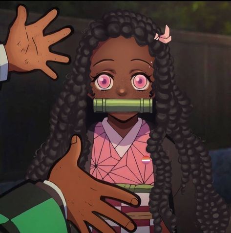 demon slayer black edit Blasian Demon Slayer, Black Nezuko, Black Demon Slayer, Demon Slayer Black, Demon Slayer Behind The Scenes Au, Poc Icons, Blasian Edits, Black Anime Art, Blk Edits