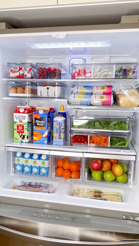 Karisa Udy | Kailye Adair | ✨COMMENT LINK✨ and we will send you a dm with the link to everything we used to organize my fridge from @idlivesimply! My fridge has never… | Instagram Amazon Fridge, Home Amazon Finds, Amazon Organization, Full Fridge, Dappen Dishes, Refrigerator Organizer, Hoosier Cabinets, Large Refrigerator, Diy Furniture Decor