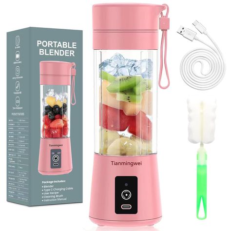 PRICES MAY VARY. Safety & Food-Grade Material - The juicer cup is made of food-grade non-toxic and eco-friendly PC & ABS material, bpa free, you can enjoy fresh nutrient retention and wonderful leisure time. Blade for Superb Mixing - 6 pcs blades and strong motor system make it a powerful functions, you can make juice, baby supplementary food, milk shake even amazing smoothie. It doesn’t leave chunks of fruit and ice and no noisy like traditional blenders. RECHARGEABLE PORTABLE: The USB juicer c Travel Blender, Blender Cup, Portable Juicer, Protein Mix, Mini Blender, Kitchen Games, Blender Bottle, Portable Blender, Milk Shakes