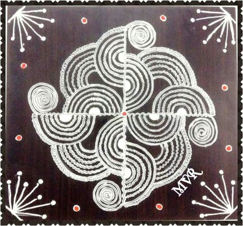 Chawal Rangoli Design, Simple And Easy Rangoli Designs, 3d Kolam, Drawing Rangoli, Margali Kolam, Dhanurmasam Muggulu, Sanskar Bharti Rangoli, Simple And Easy Rangoli, Easy Rangoli Design