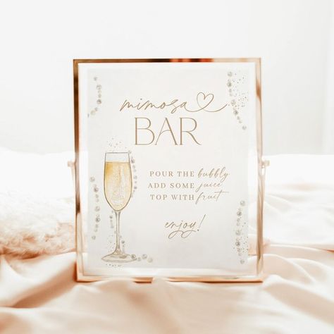 Bridal Shower Mimosa Bar Sign, Pearls & Prosecco Poster Bridal Shower Mimosa Bar, Brunch Mimosa, Bridal Shower Mimosa, Mimosa Sign, Bubbly Bar Sign, Gold Champagne Flutes, Bubbly Bar, Champagne Brunch, Mimosa Bar Sign