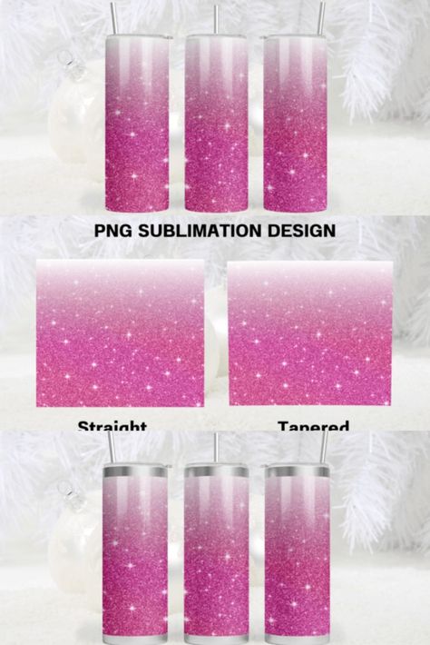 Pink Glitter Ombre Tumbler Wrap Pink Christmas Tumbler, Ombre Rhinestone Tumbler Pattern, Custom Tumblers Glitter Ombre, Pink Ombre Tumbler Glitter, Pink Sparkle Tumbler Cup, Glitter Ombre, Glam Decor, Pink Glitter, Unique Print