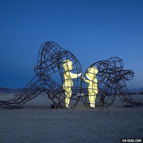 Our inner child is always wanting to return to us......or return us to them. Wow Art, Burning Man, Metal Sculpture, Public Art, Art Sculpture, Installation Art, 3d Art, Amazing Art, At Night