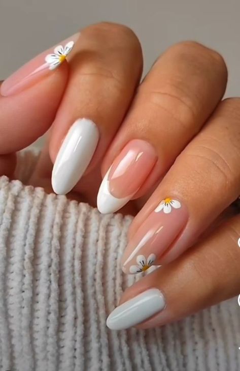 Cute Simple Nails, Summery Nails, Vacation Nails, Floral Nails, Nail Extensions, Nail Arts, Nail Polishes, Acrylic Nail Designs, Wedding Nails