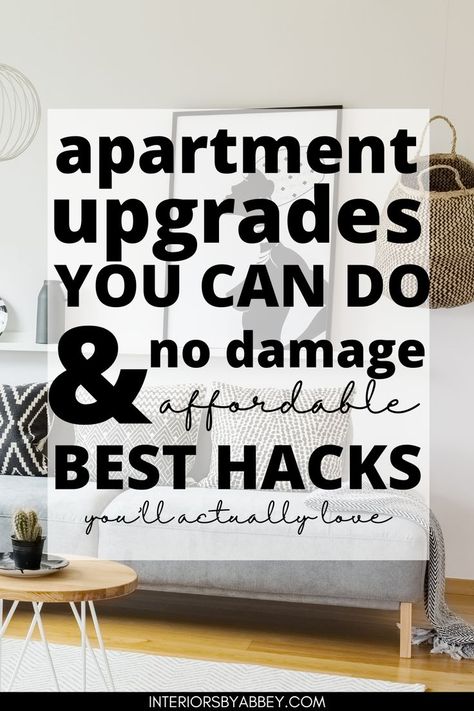 Diy Home Decor Apartment Friendly, Boring Apartment Makeover, House Decorating Ideas On A Budget, Apartment Improvement Ideas, Rental Friendly Hacks, Dated Apartment Decorating, Renter Friendly Apartment Hacks, Apartment Updates For Renters, Home Upgrade Ideas