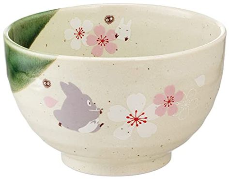 Amazon.com: Studio Ghibli via Bluefin My Neighbor Totoro Traditional Japanese Dish Series - Small Rice Bowl [Sakura/Cherry Blossom] - Official Studio Ghibli Merchandise, CHMR1-A : Everything Else White Totoro, Totoro Pattern, Japanese Bowls, Sakura Cherry Blossom, Keramik Design, Matcha Bowl, Mini Bowls, Japanese Dishes, Blossom Design