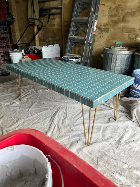 Quality Tiled Coffee Table - Etsy New Zealand Table With Tiles Top, Ceramic Tile Table Top, Tiled Top Table, Mosaic Tile Table Top Diy, Tiling A Table, Tiled Coffee Table Diy, Mosaic Coffee Table Diy, Diy Coffee Table Top, Tile Table Top Diy