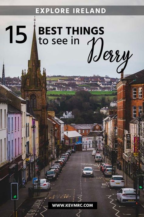 Derry/Londonderry, Northern Ireland - The 15 Best Things to See. Northern Ireland travel. Derry/Londonderry is the second biggest city of Northern Ireland, after Belfast. It’s a walled city, and there is so much history within the city walls.The question is:What are the best things to see during your stay in Derry/Londonderry?Well, that’s exactly what you’re going to see in this guide. #travelguide #travelinspiration #traveldestinations #europetravel #northernireland #irelandtravel #europetravel Londonderry Ireland Aesthetic, Derry Northern Ireland, Londonderry Ireland, Derry Londonderry, Derry Ireland, Northern Ireland Troubles, Backpacking Ireland, Cheapest Places To Travel, Places To Go In Europe