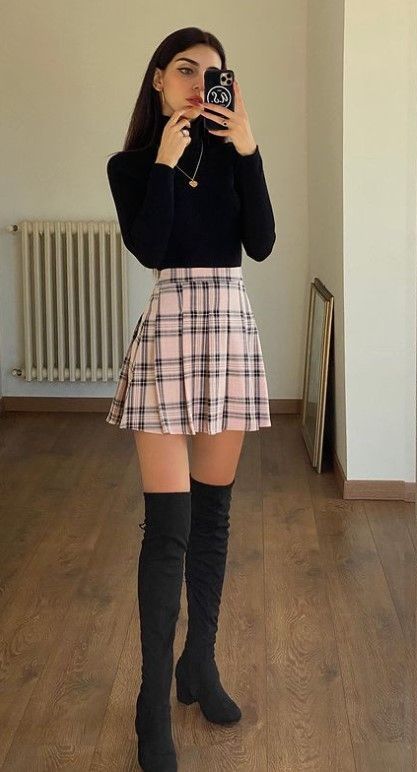 Plaid Skirt, High Boots, Knee High Boots, Knee High, A Woman, Books Wattpad, Wattpad, Plaid, Mirror