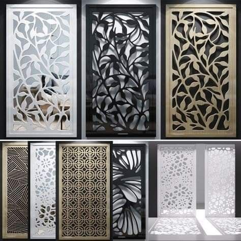 Tor Design, Mirror Screen, Vinyl Privacy Fence, Screen Partition, Fence Wood, Jaali Design, Laser Cut Screens, Laser Cut Panels, Motif Art Deco