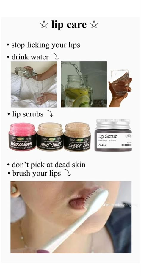 Haut Routine, Lip Care Routine, Skin Brushing, Good Skin Tips, Beauty Routine Tips, Lip Scrubs, Basic Skin Care Routine, Perfect Skin Care Routine, Healthy Skin Tips