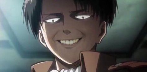 Attack On Titan Quiz, Levi Smiling, Levi Memes, Levi Funny, Smile Meme, Aot Funny, Creepy Smile, Futurisme Retro, Aot Memes