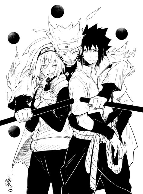 Naruto In Shippuden, Team Seven Naruto, Sasuke Uchiha Manga, Team 7 Naruto, Naruto Sakura Sasuke, Tim 7, Team Kakashi, Sasuke And Naruto, Naruto Mignon