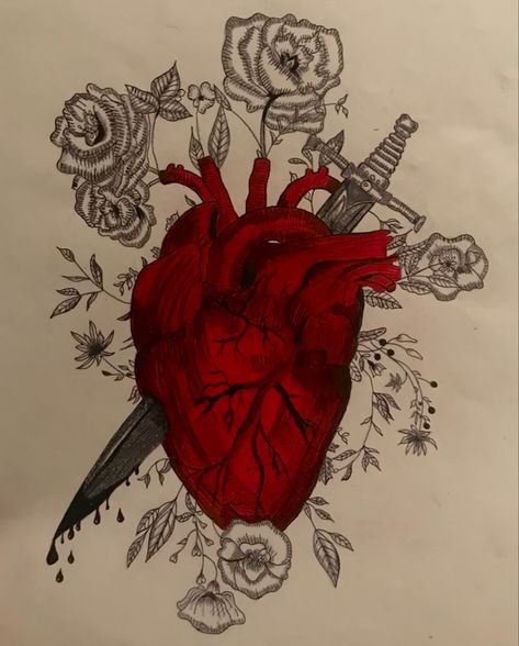 The Heart Drawing, Dripping Heart Drawing, A Heart Drawing, Heart Sketches, Poison Heart, Wind Drawing, Relationship Drawings, Drawing Blood, Pencil Drawings For Beginners