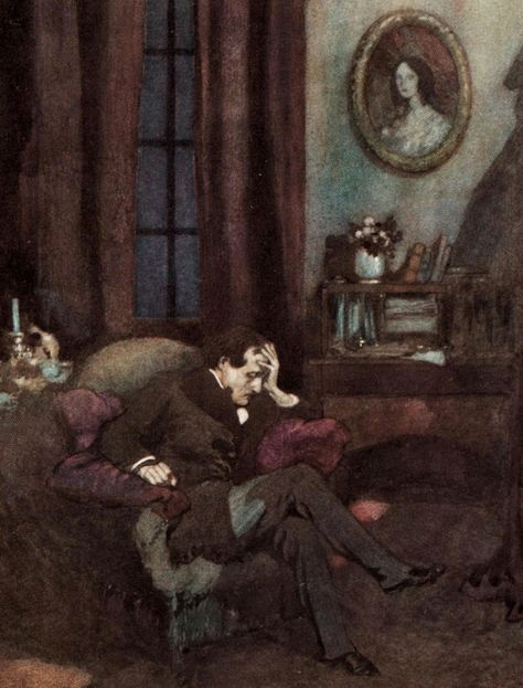 Edgar Allan Poe Illustration, Edgar Allen Poe Art, Dark Academia Widget, E A Poe, Monster Vampire, Edmund Dulac, Allen Poe, Edgar Allen Poe, Inner Demons