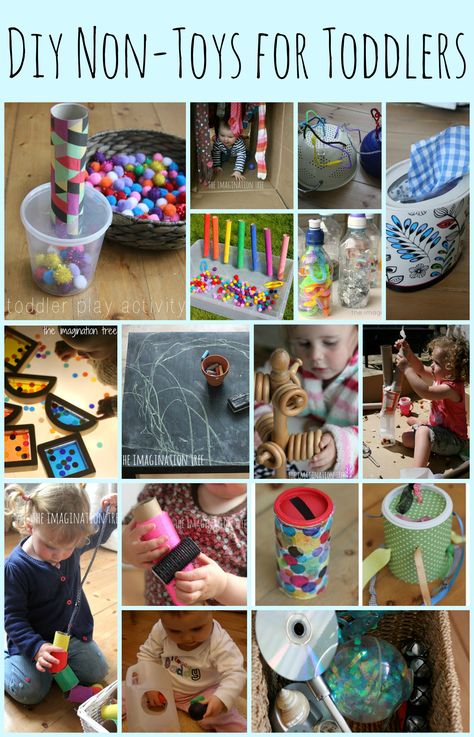 15 DIY non-toys for toddlers and babies.  I love that so many of these are made with things from around the house! Boy Craft, Perlengkapan Bayi Diy, Imagination Tree, Toys For Toddlers, Homemade Toys, Child Rearing, Diy Toddler, Making Stuff, Nature Play