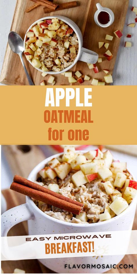 This apple oatmeal for one is an easy microwave mug breakfast, or oatmeal breakfast bowl. You’ll love this wholesome, satisfying, and delicious apple oatmeal recipe, which fits almost any meal plan. This extra creamy oatmeal is made with eggs and apple for an oatmeal custard texture. It makes traditional oatmeal a nutritious, high protein breakfast! Click through for all the details. Oatmeal High Protein, Oatmeal For One, Oatmeal Breakfast Bowl, Easy Oatmeal Recipes, Mug Breakfast, Creamy Oatmeal, Easy Breakfast Smoothies, Microwave Mug, Instant Pot Yogurt