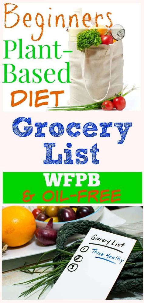 Wfpb Grocery List, Plant Based Diet Plan, Whole Plant Based Diet, Diet Grocery List, Vegan Shopping List, Plant Based Diet Meals, Free Grocery List, Plant Diet, Plant Based Diet Meal Plan