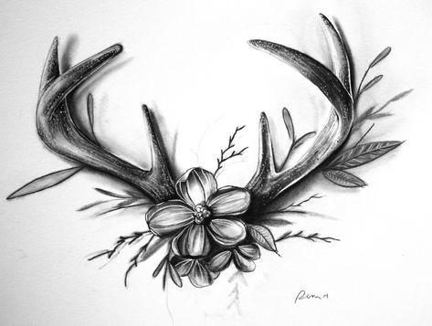 Deer Antler Tattoo, Antler Tattoos, Polo Neck Dress, Elk Tattoo, Antler Tattoo, Country Tattoos, Tattoos Infinity, Tattoos Mandala, Western Tattoos