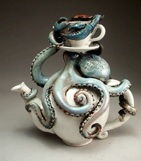 Mitchell Grafton Mitchell Grafton, Octopus Garden, Face Jugs, Environment Props, Octopus Art, Nautical Design, Polymer Crafts, Pottery Sculpture, Steam Punk